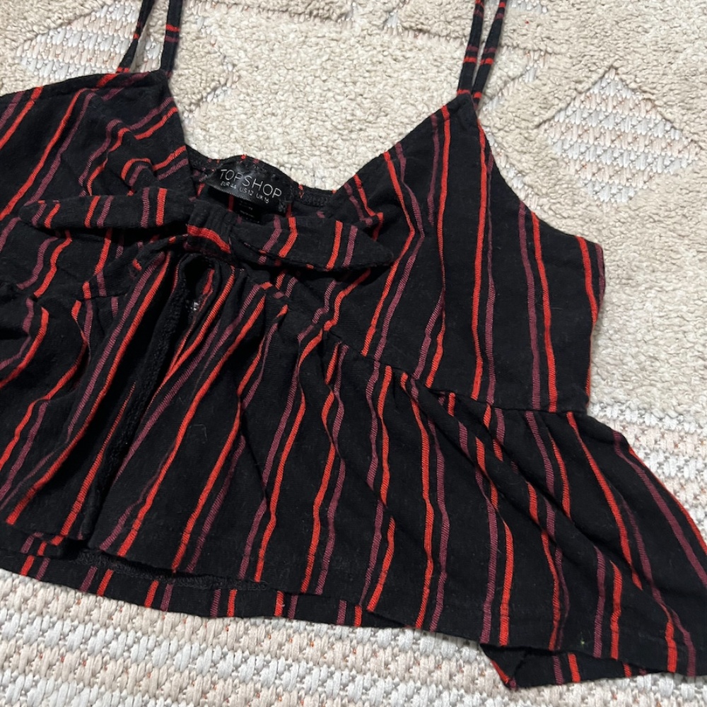 Topshop Striped Crop Top